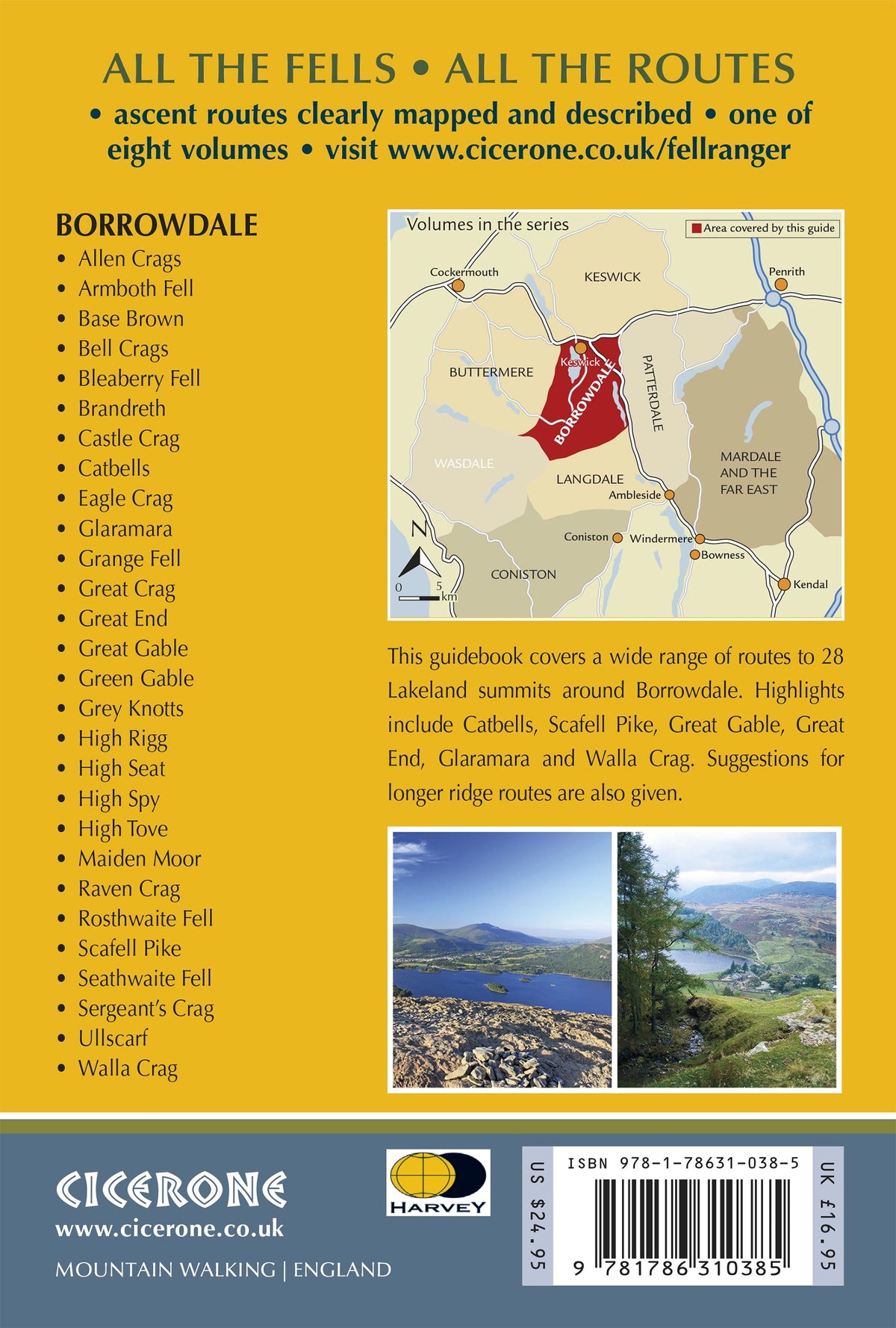 Walking the Lake District Fells - Borrowdale - Back Cover