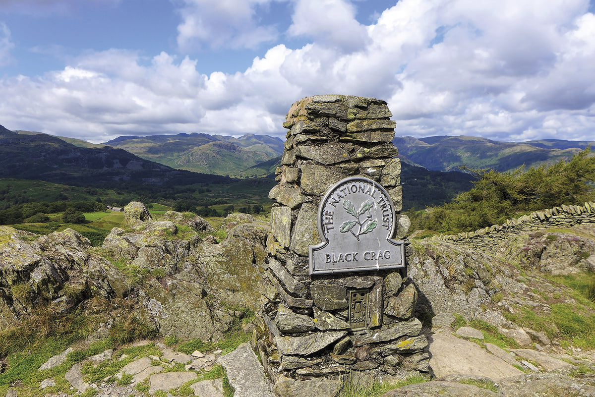 Walking the Lake District Fells - Coniston - Route Photos - Black Fell summit column (photo: Maggie Allan)