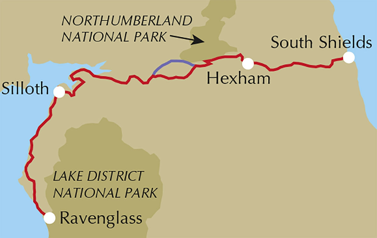 Hadrian's Cycleway - Location Map