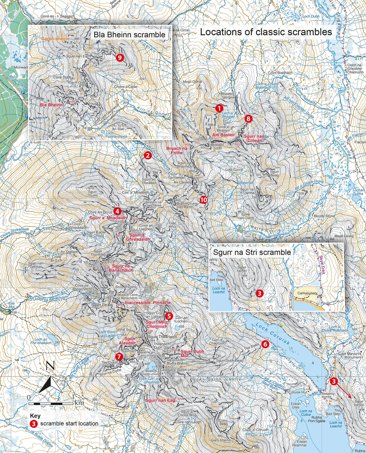 Skye's Cuillin Ridge Traverse - Overview Map