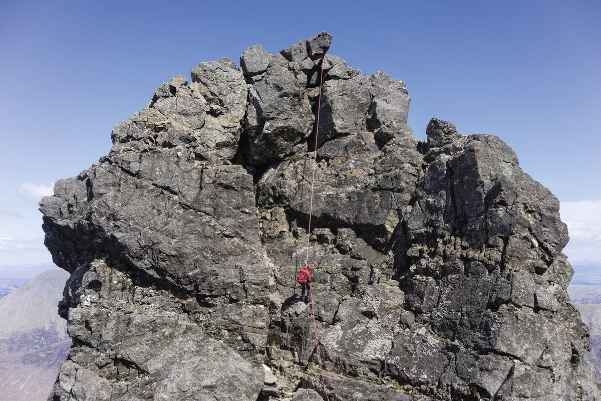 Skye's Cuillin Ridge Traverse - Route Photos - Abseil from Third Pinnacle on Pinnacle Ridge as seen from Knight’s Peak