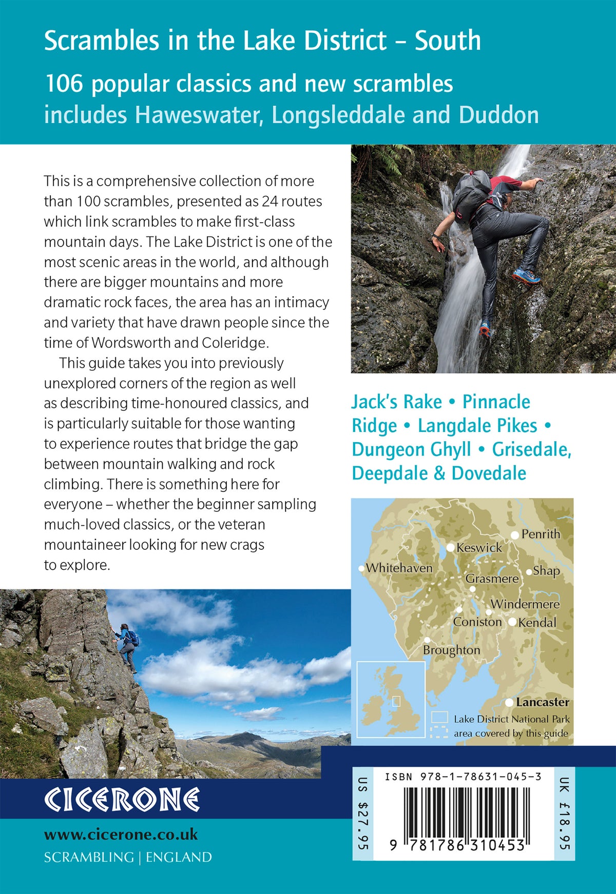 Scrambles in the Lake District - South - Back Cover