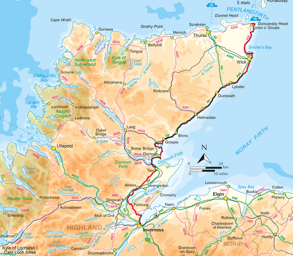 Walking the John o' Groats Trail - Overview Map