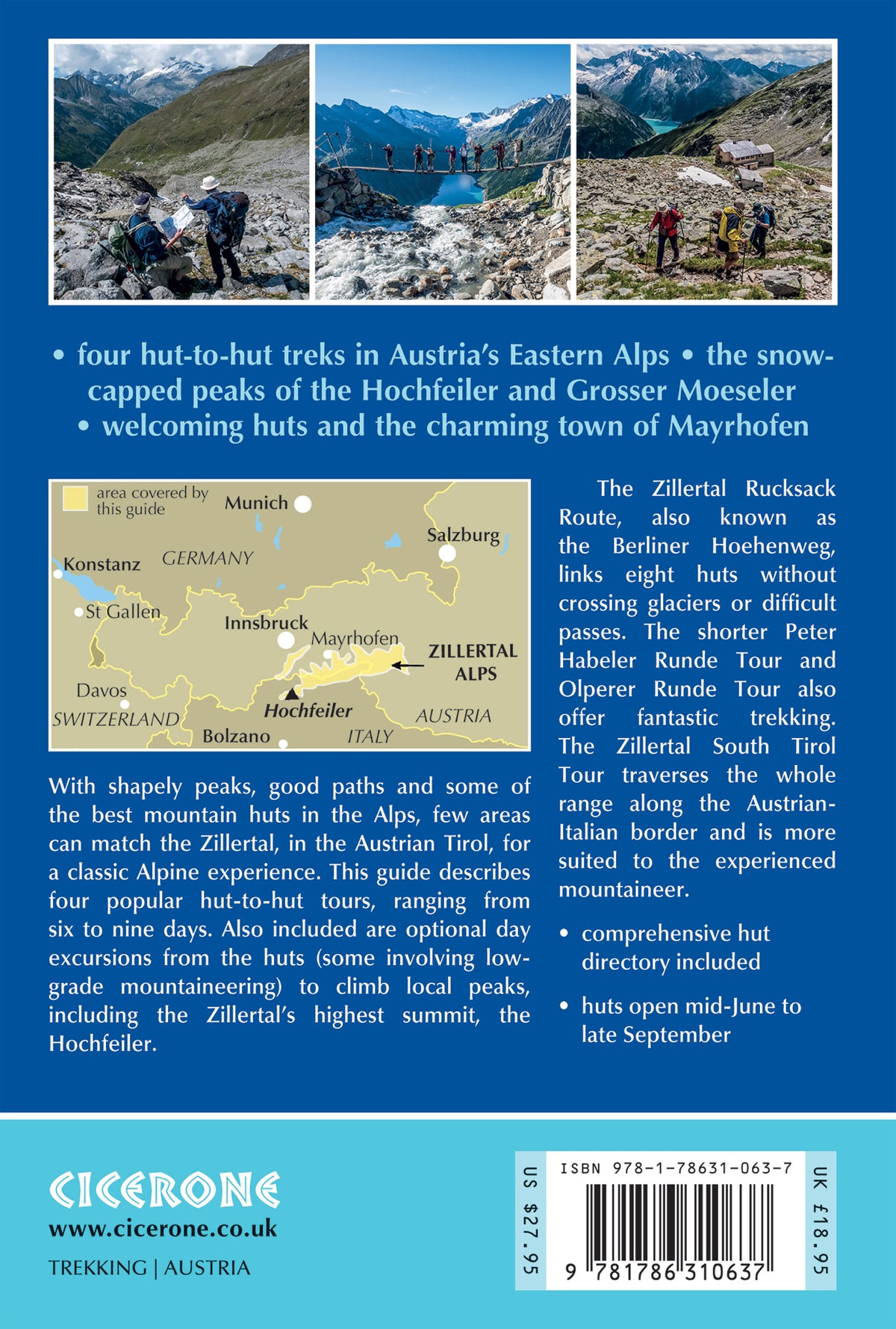 Trekking in Austria's Zillertal Alps - Back Cover