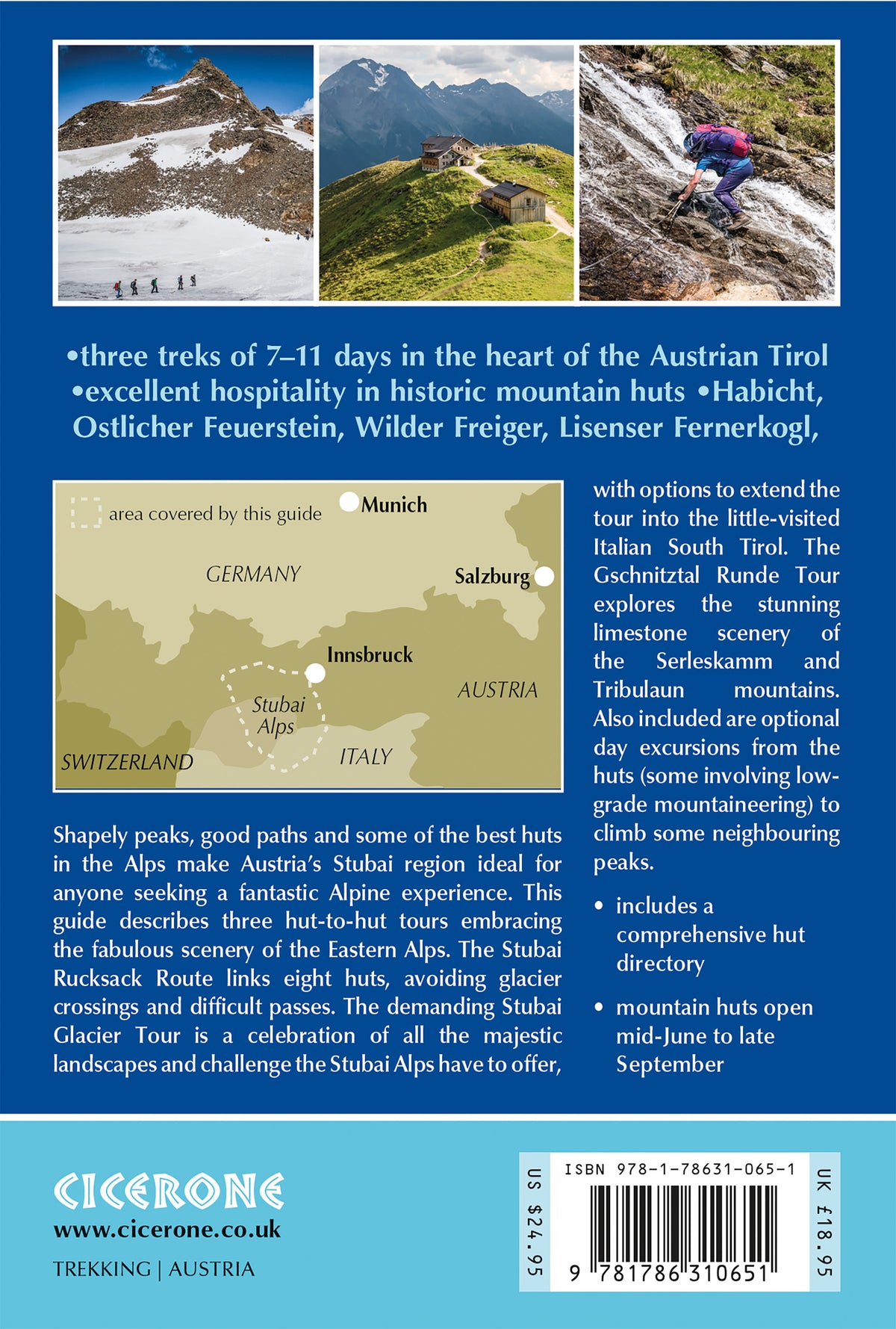 Trekking in Austria's Stubai Alps - Back Cover