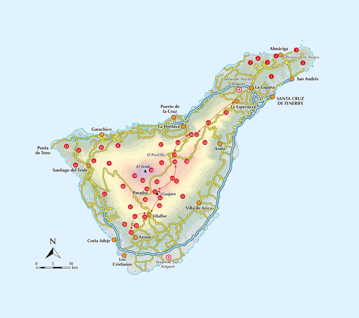 Walking on Tenerife - Overview Map