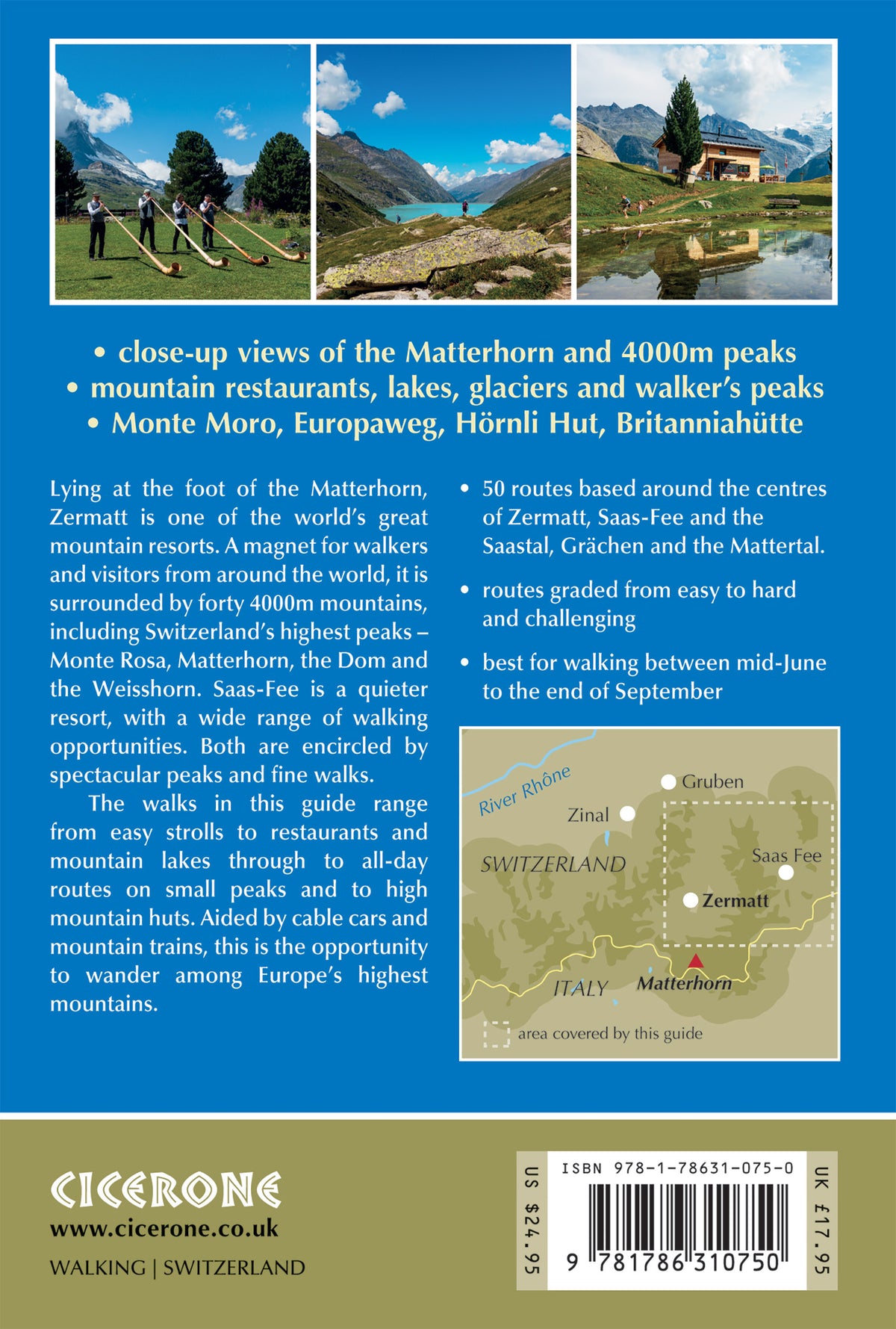 Walking in Zermatt and Saas-Fee - Back Cover