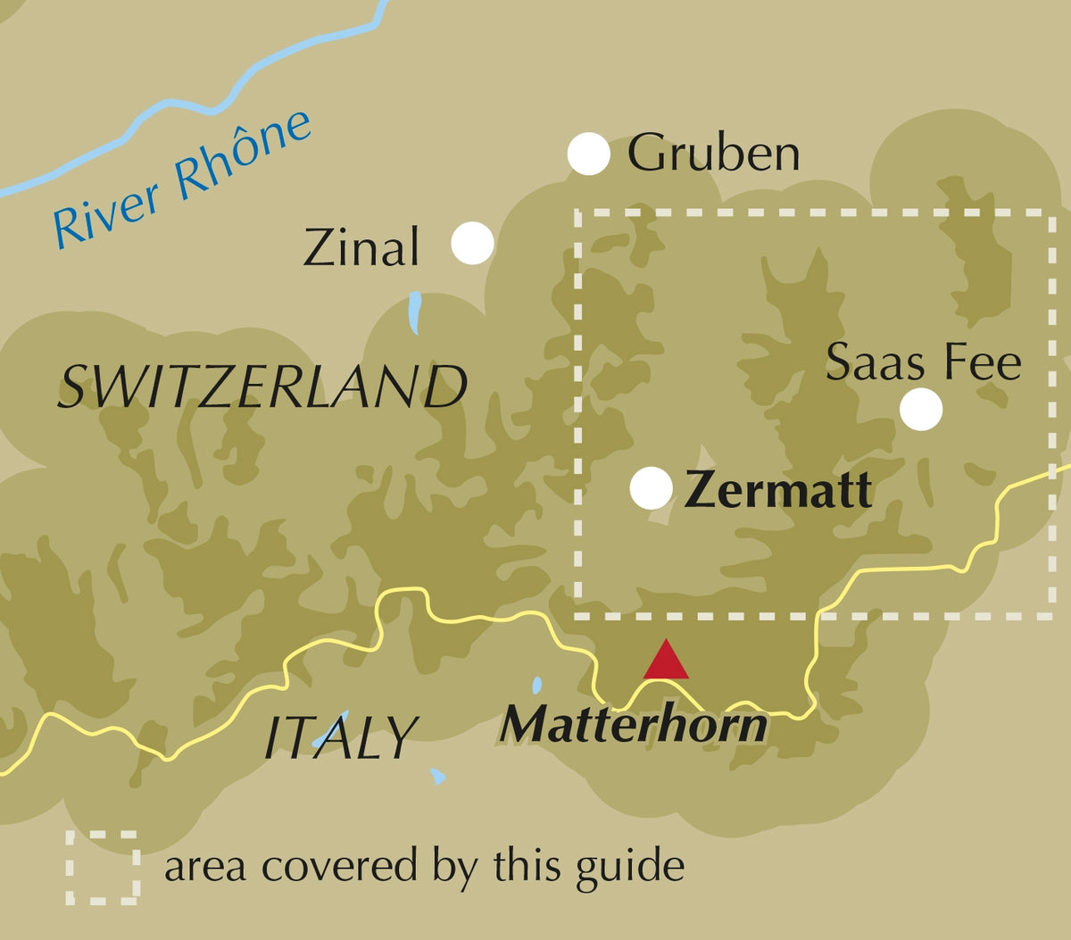 Walking in Zermatt and Saas-Fee - Location Map