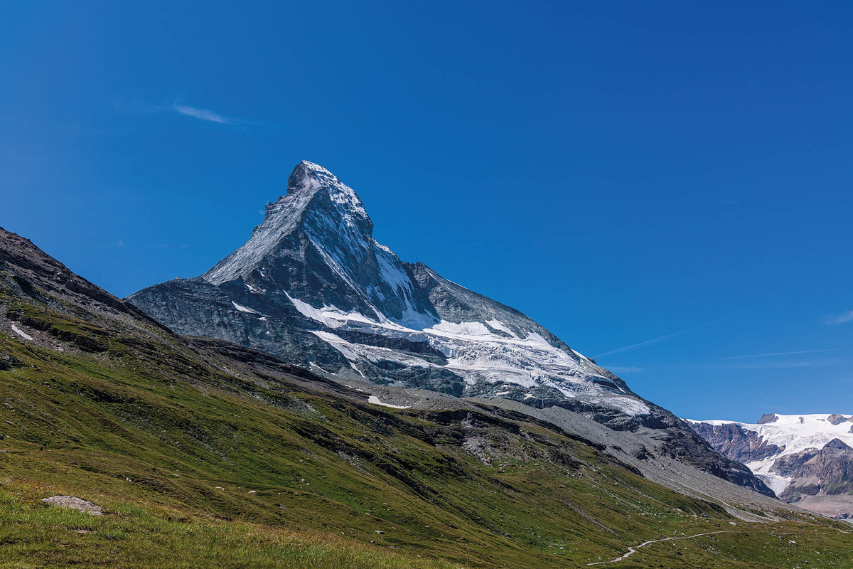 Walking in Zermatt and Saas-Fee - Route Photos - The descent to Stafelalp passes under the north face of the Matterhorn