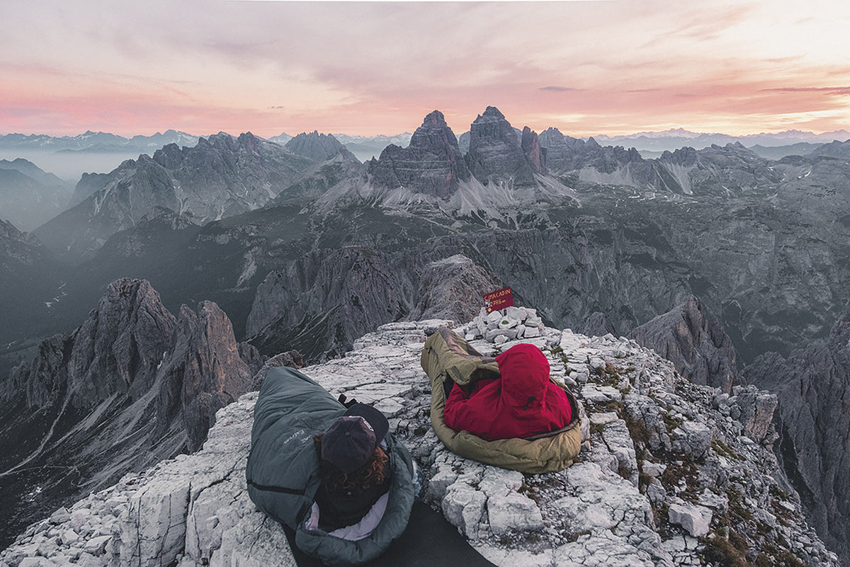 The Book of the Bivvy - Route Photos - Pre-dawn light on the Drei Zinnen/Tre Cime di Lavaredo (photo: Peter Elliott, www.pete-elliott.com)