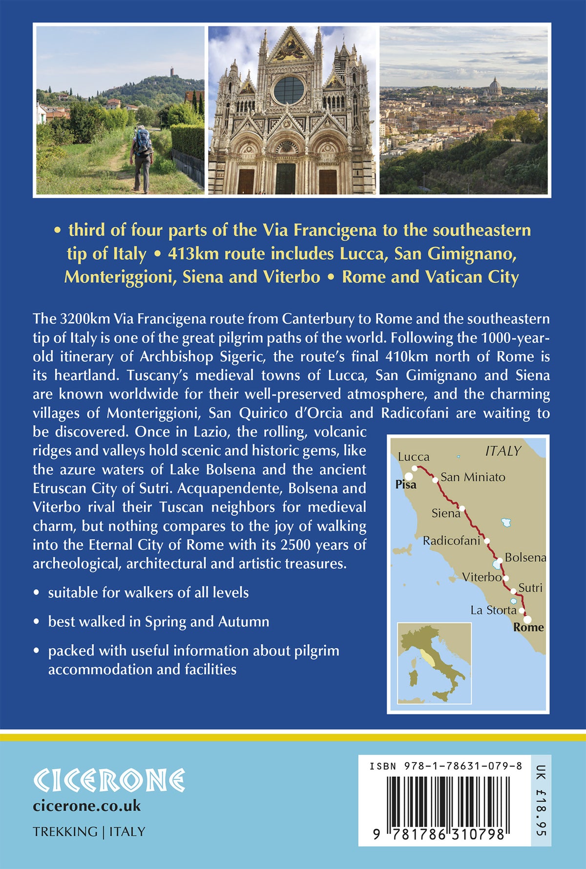 Walking the Via Francigena Pilgrim Route - Part 3 - Back Cover