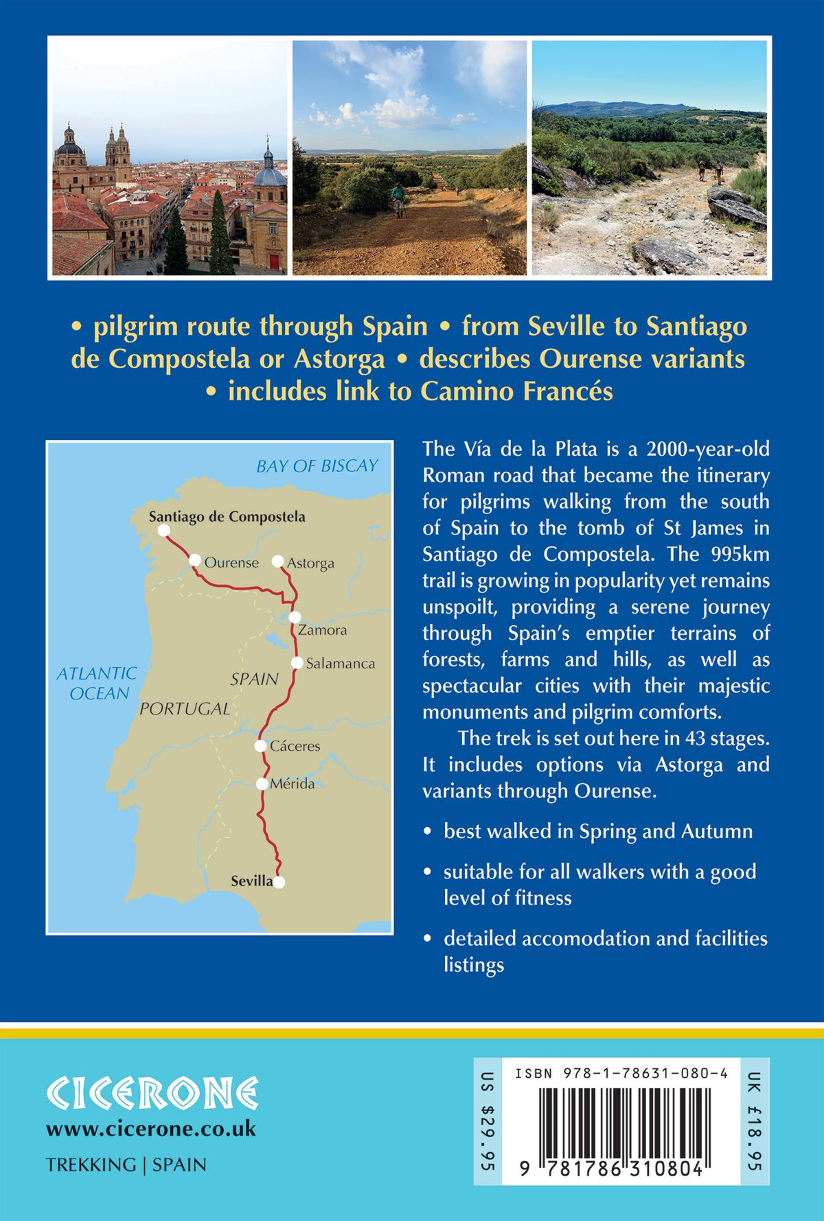 Walking La Via de la Plata and Camino Sanabres - Back Cover