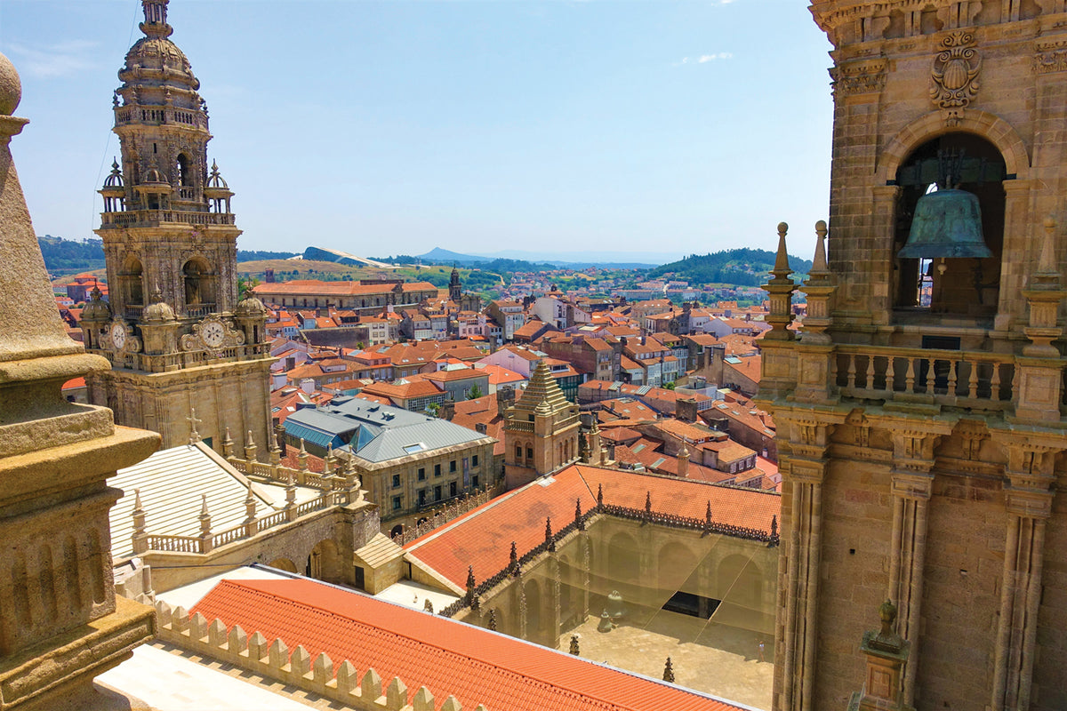 Walking La Via de la Plata and Camino Sanabres - Route Photos - Santiago de Compostela from the rooftops of the cathedral (Stage 43)
