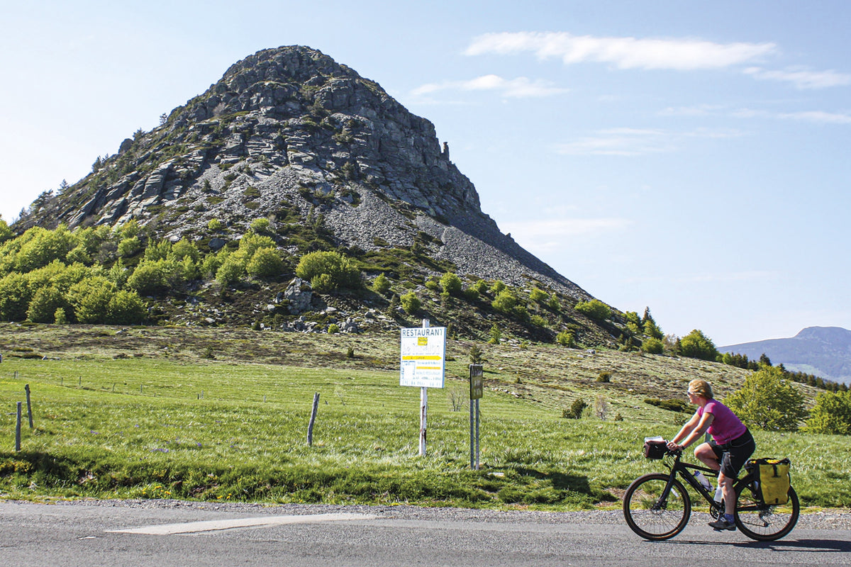 The River Loire Cycle Route - Route Photos - The volcanic plug of Mt Gerbier de Jonc (1551m) rises above the Loire source