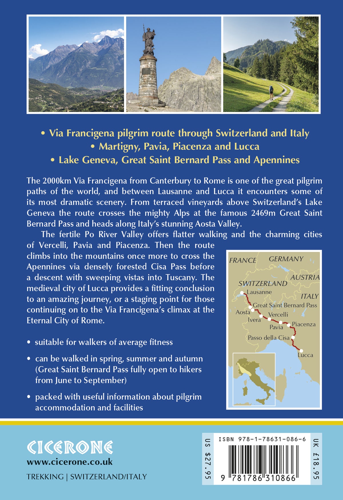 Walking the Via Francigena Pilgrim Route - Part 2 - Back Cover