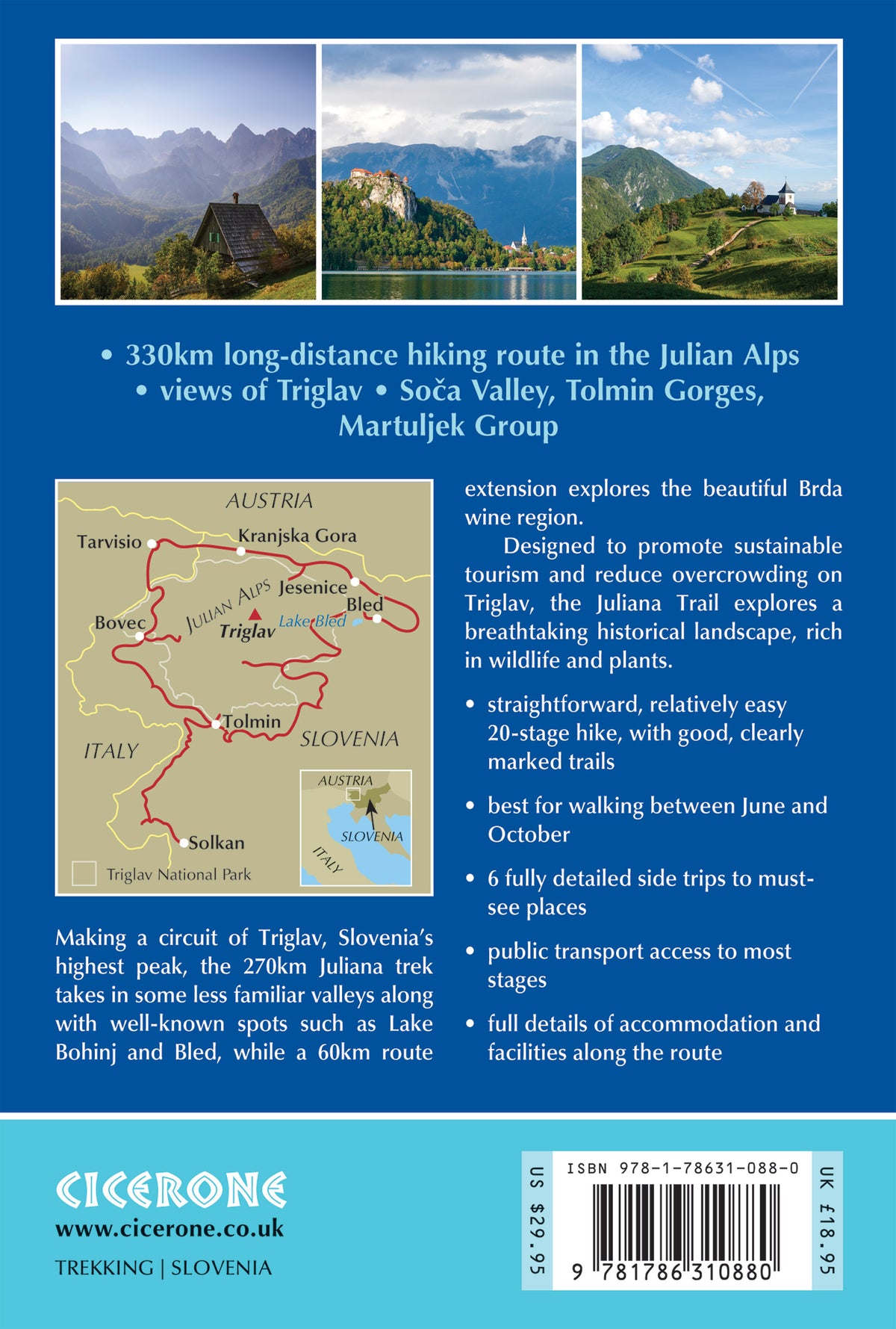 Hiking Slovenia's Juliana Trail - Back Cover