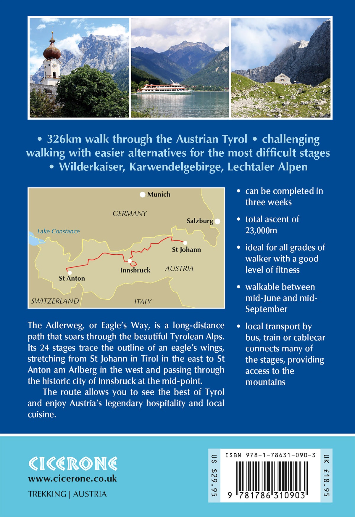 Trekking Austria's Adlerweg - Back Cover