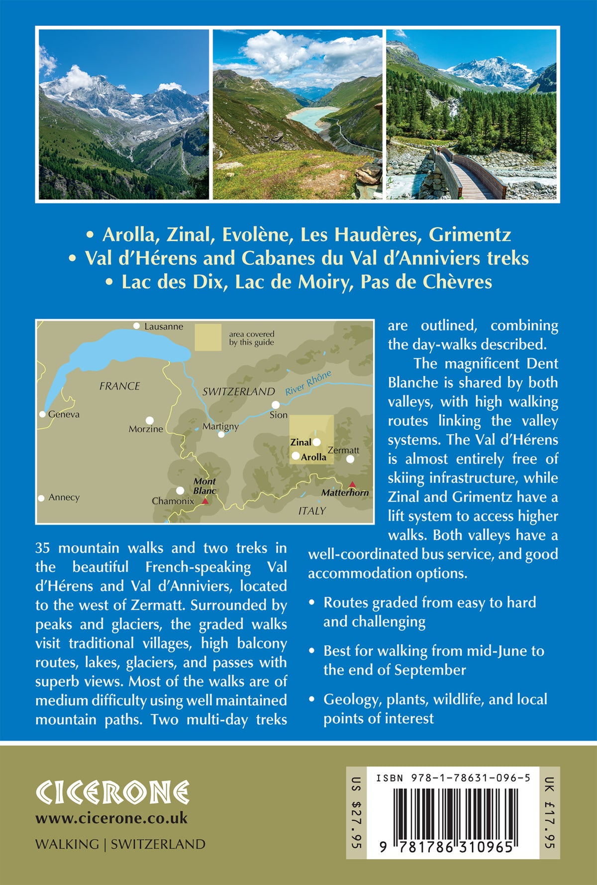 Walking in Arolla and Zinal - Back Cover