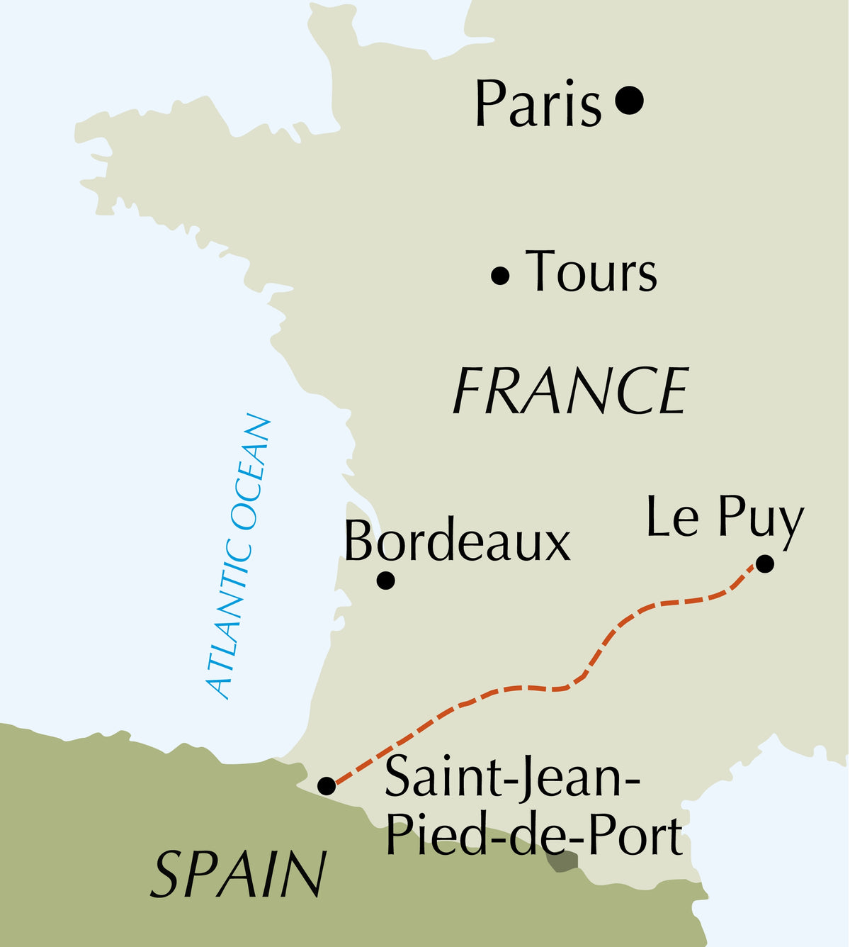 Camino de Santiago - Via Podiensis - Location Map