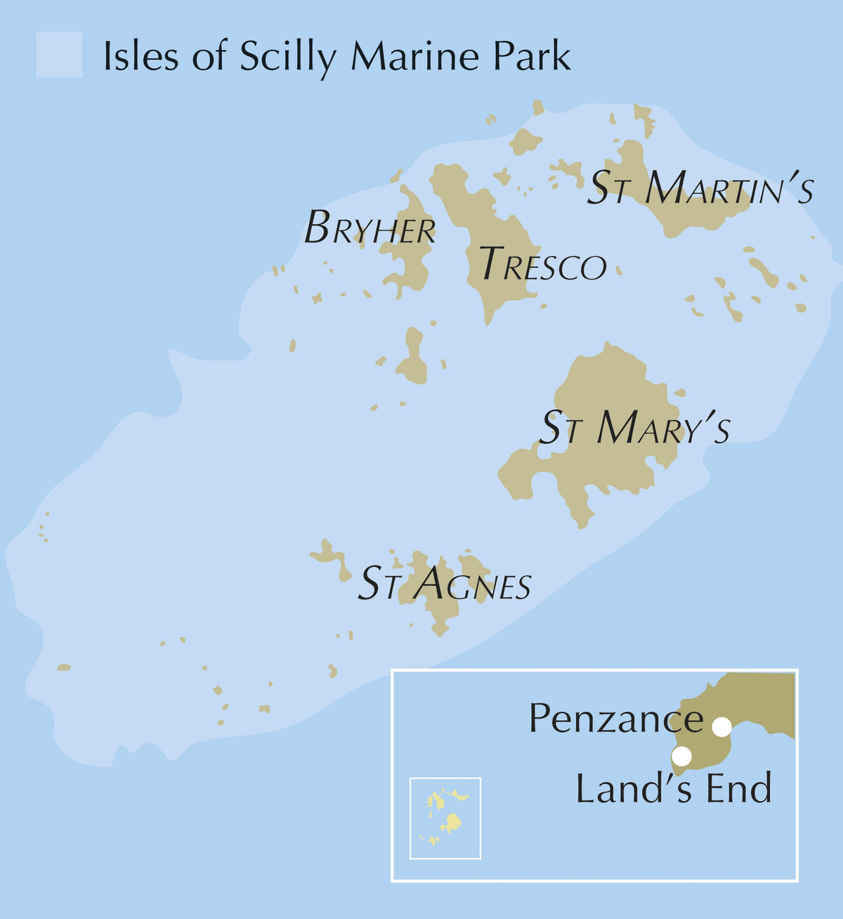 Walking in the Isles of Scilly - Location Map