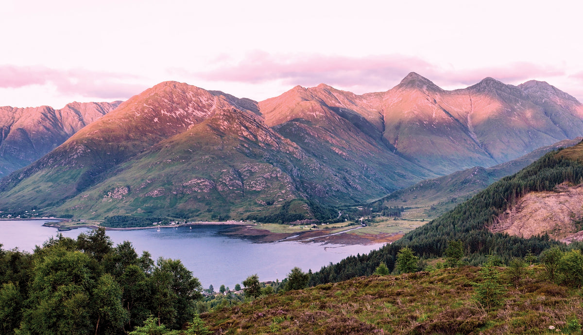 Walking the Munros Vol 2 - Northern Highlands and the Cairngorms - Route Photos - Sunset on the Five sisters of Kintail (Route 30)