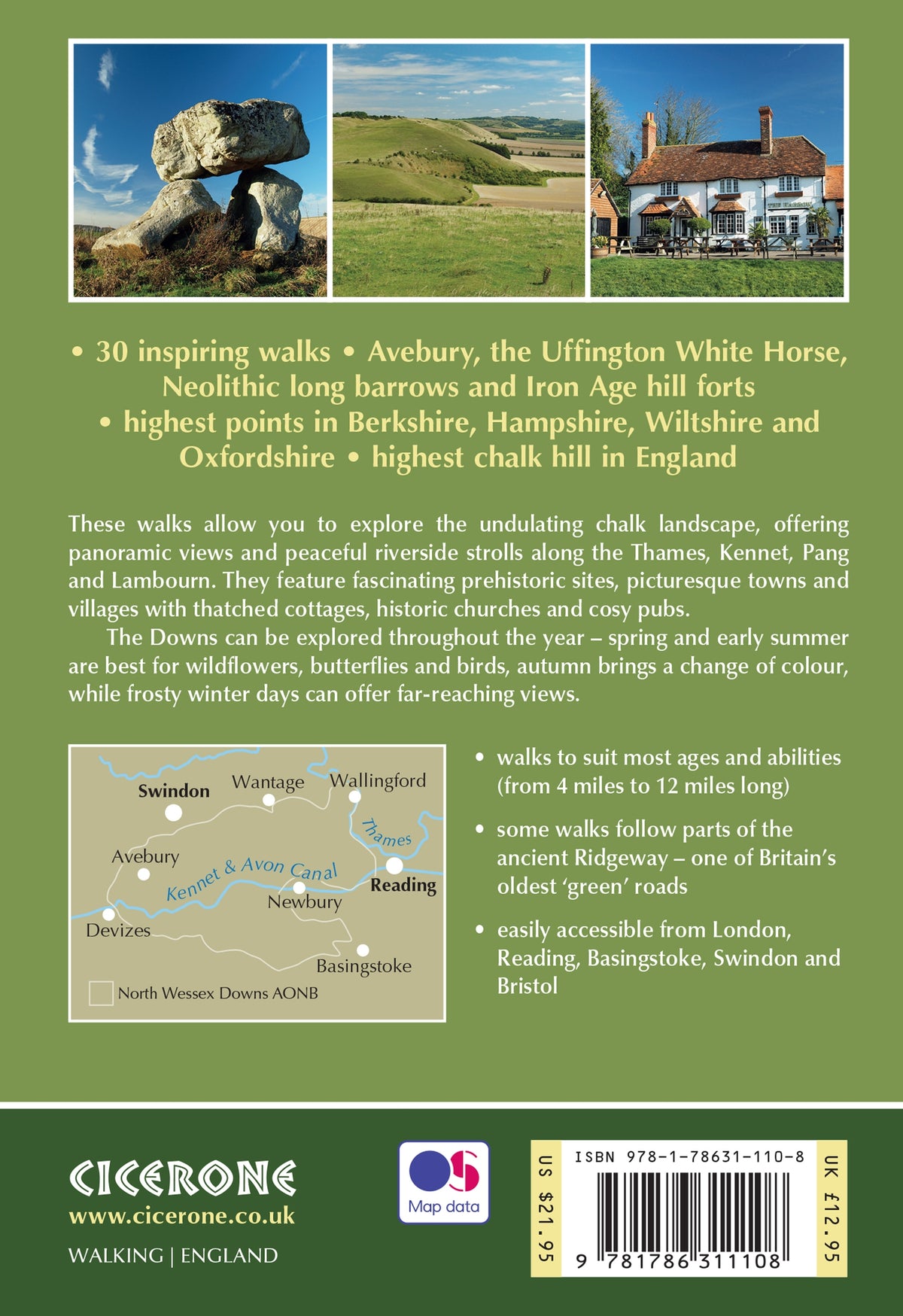 Walking in the North Wessex Downs - Back Cover