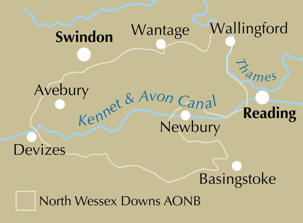 Walking in the North Wessex Downs - Location Map