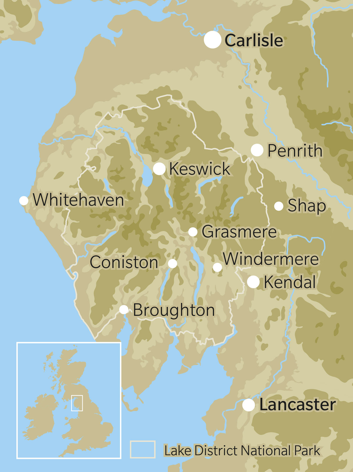 Bikepacking in the Lake District - Location Map