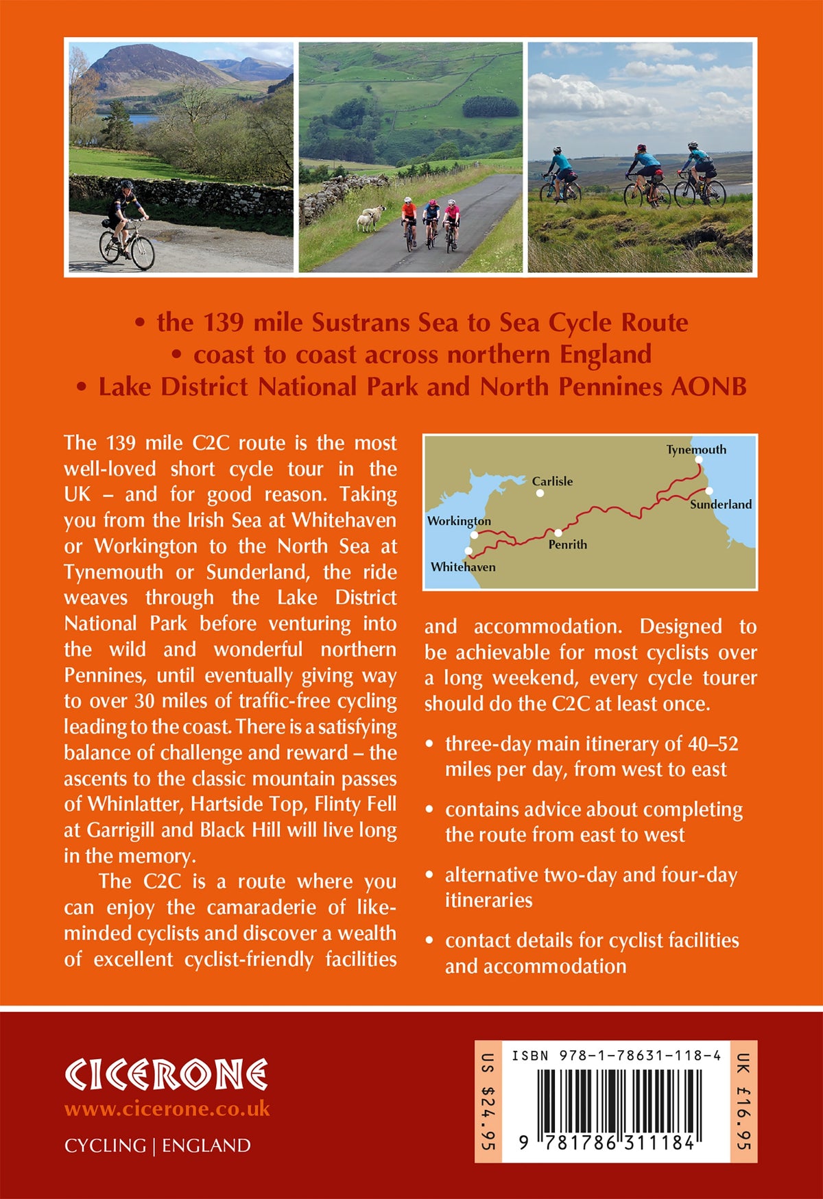 The Coast to Coast Cycle Route - Back Cover