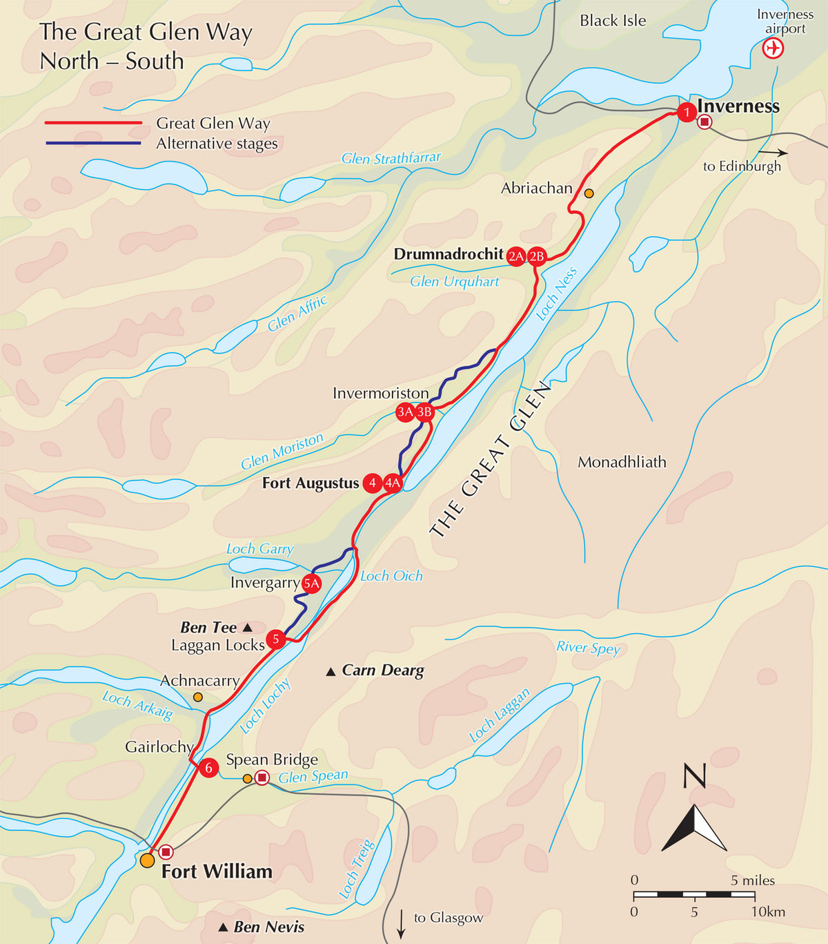 Walking the Great Glen Way - Overview Map