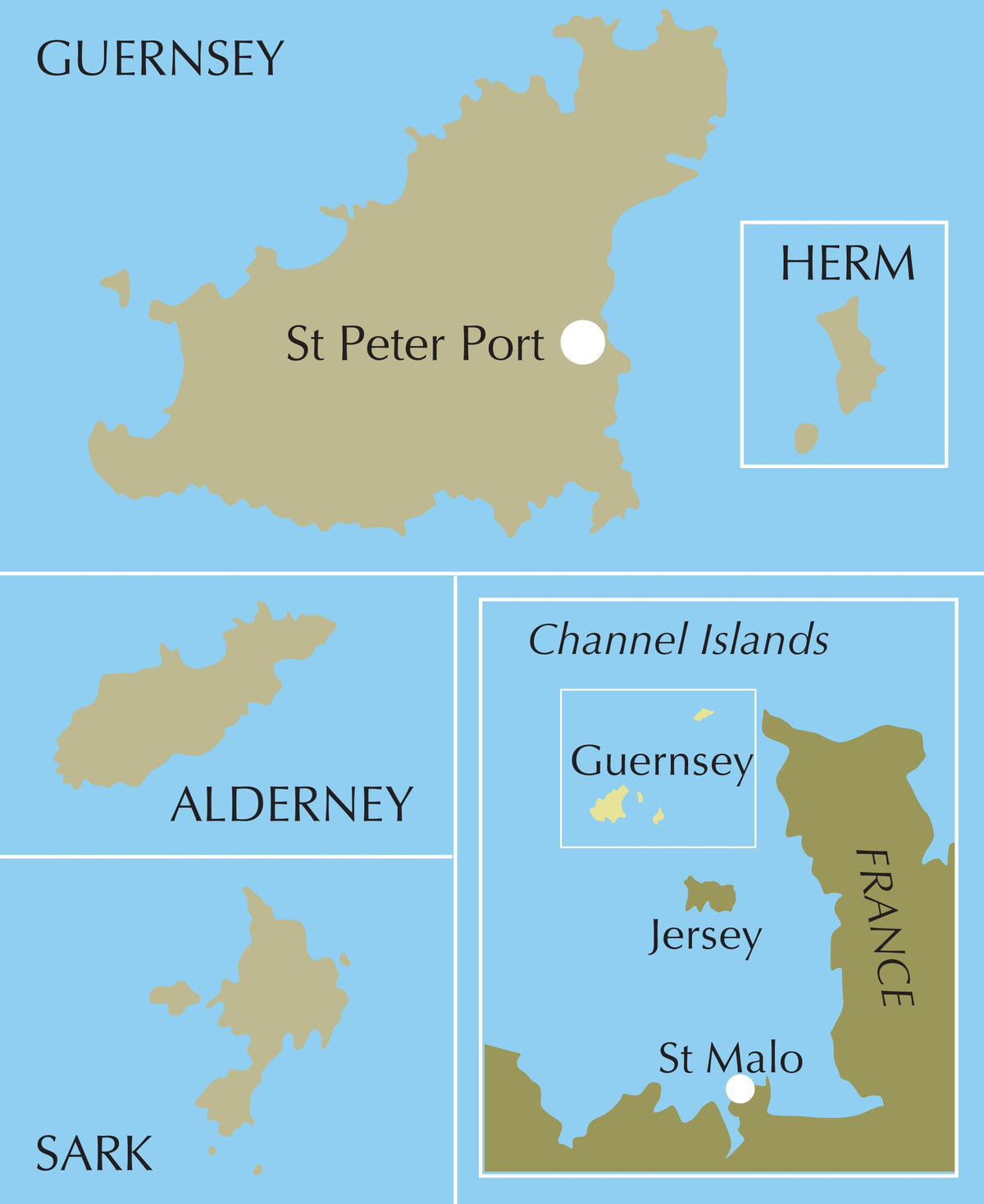 Walking on Guernsey - Location Map