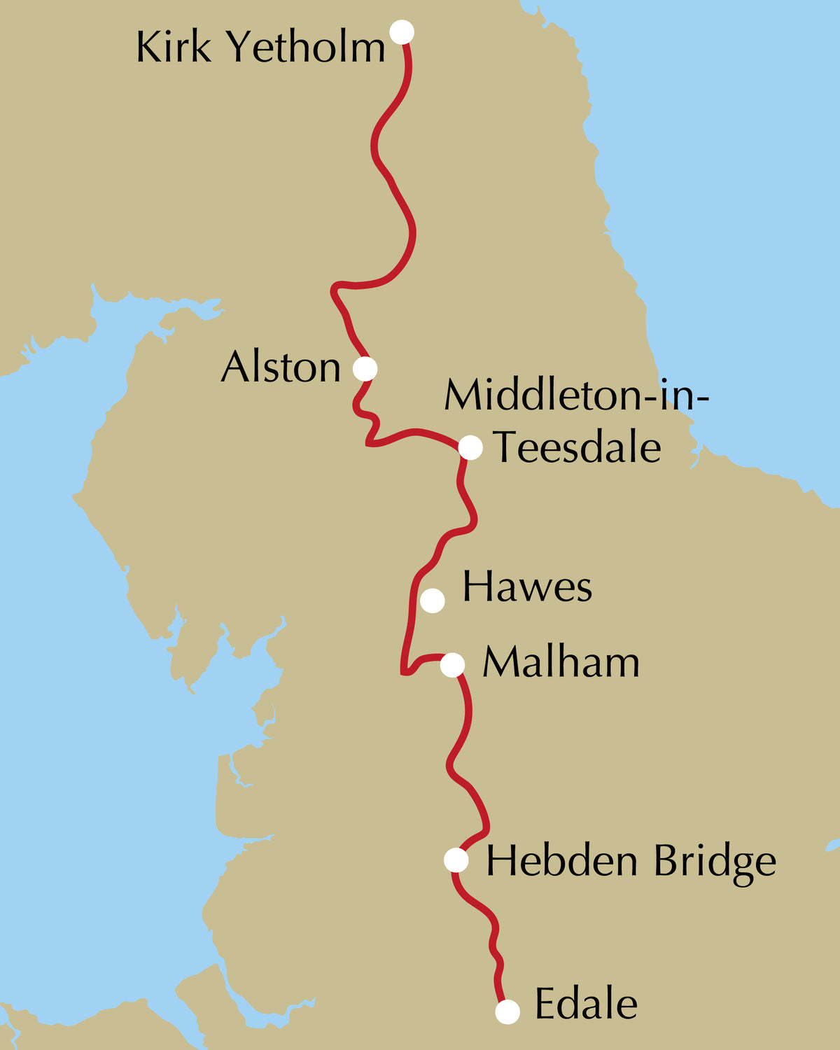 Walking the Pennine Way - Location Map