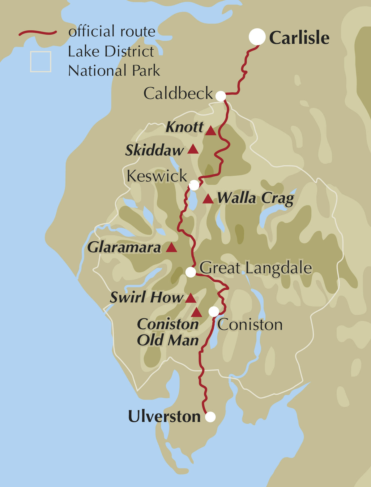 Walking The Cumbria Way - Location Map