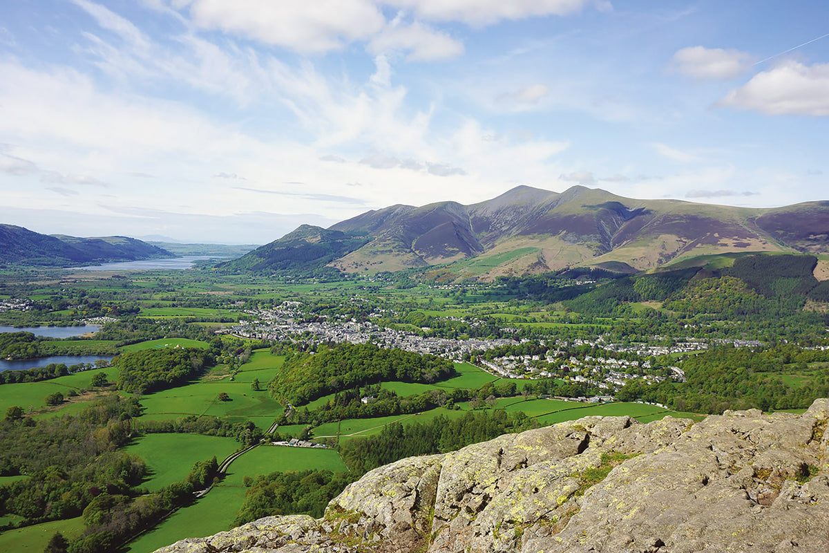 Walking The Cumbria Way - Route Photos - Skiddaw and Keswick from Walla Crag’s summit (Stage 3A)