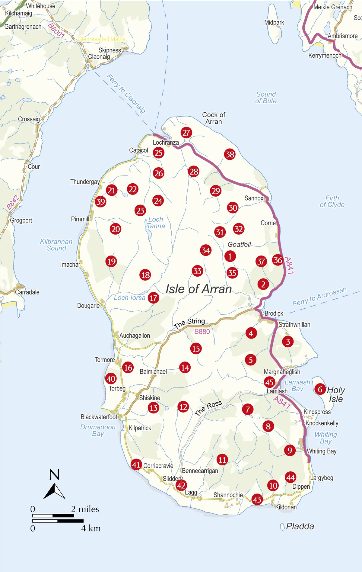 Walking on Arran - Overview Map