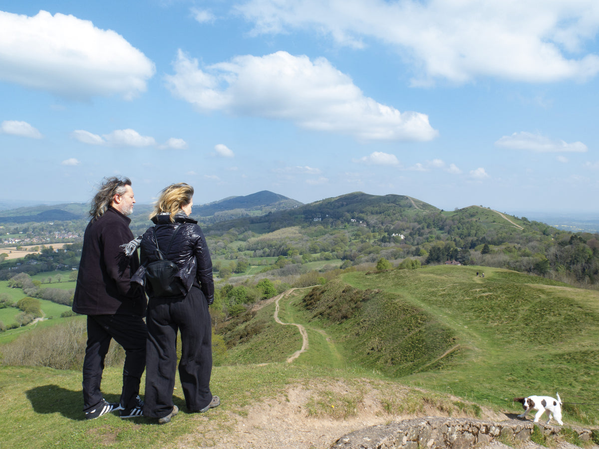 Short Walks on the Malvern Hills - Route Photos - Enjoying the view over the northern hills