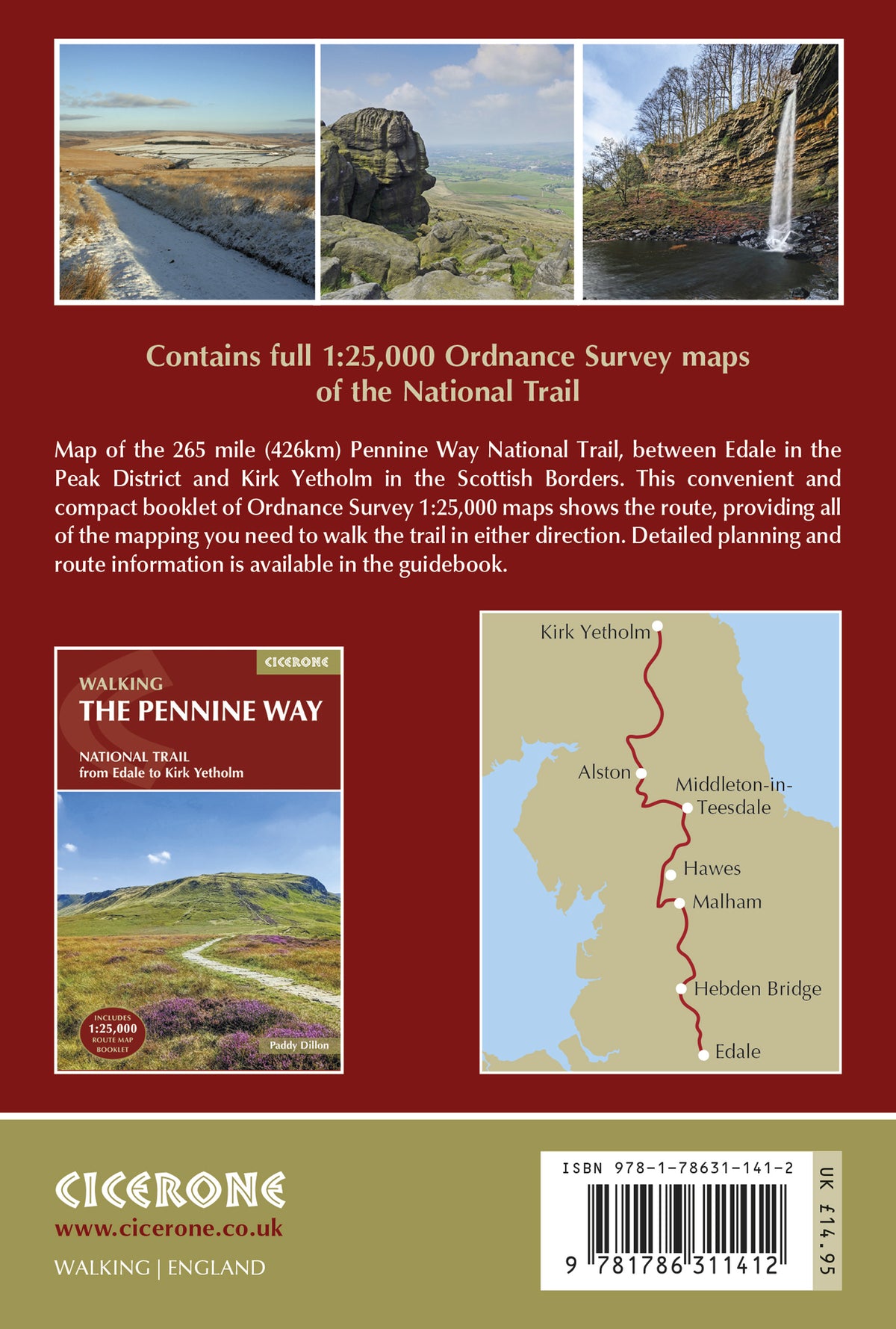Walking the Pennine Way Map Booklet - Back Cover