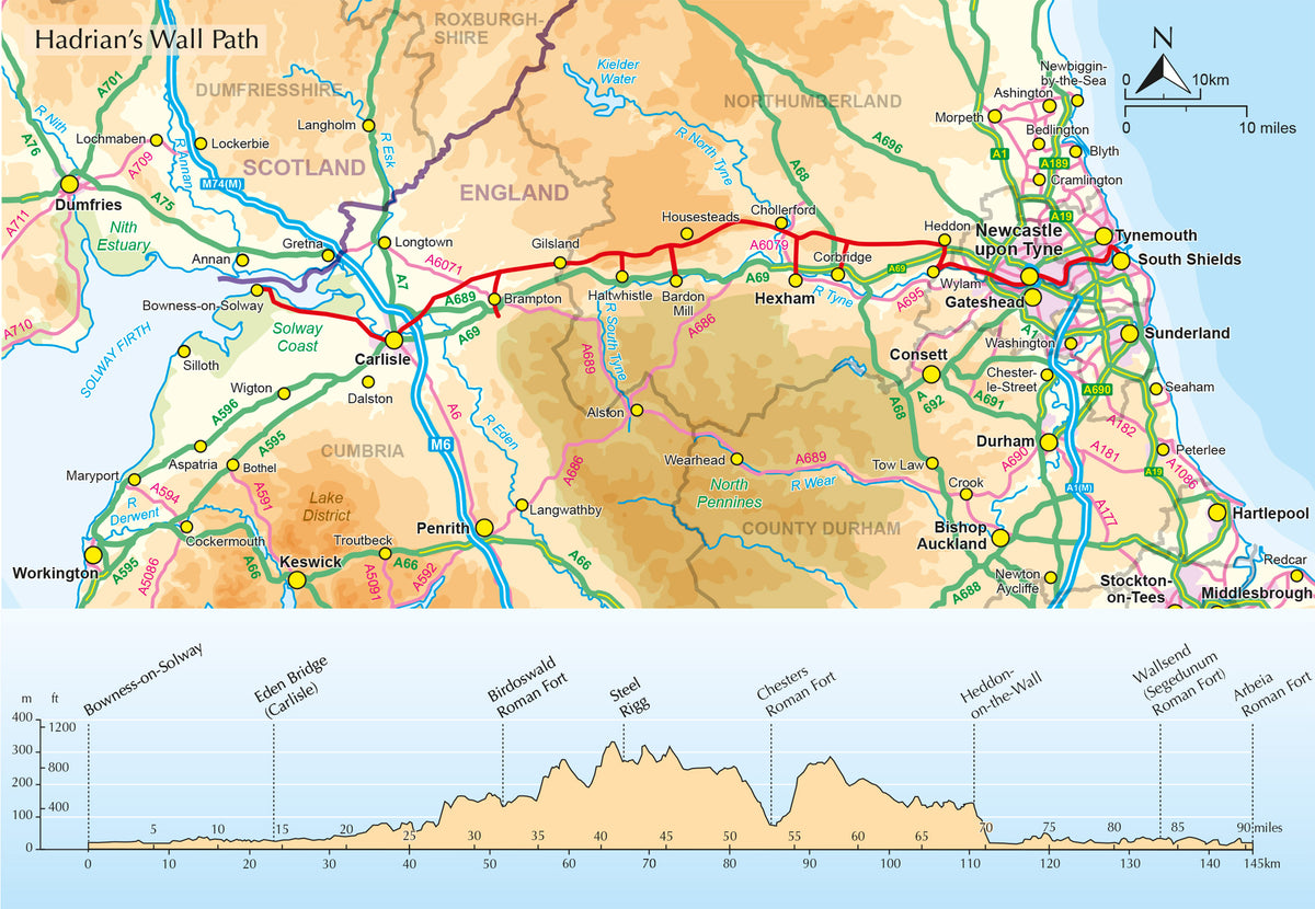 Hadrian's Wall Path - Overview Map