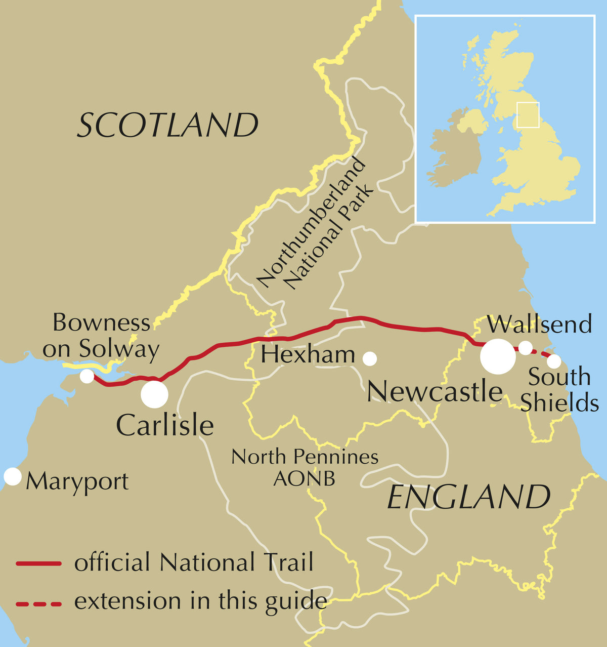 Hadrian's Wall Path Map Booklet - Location Map