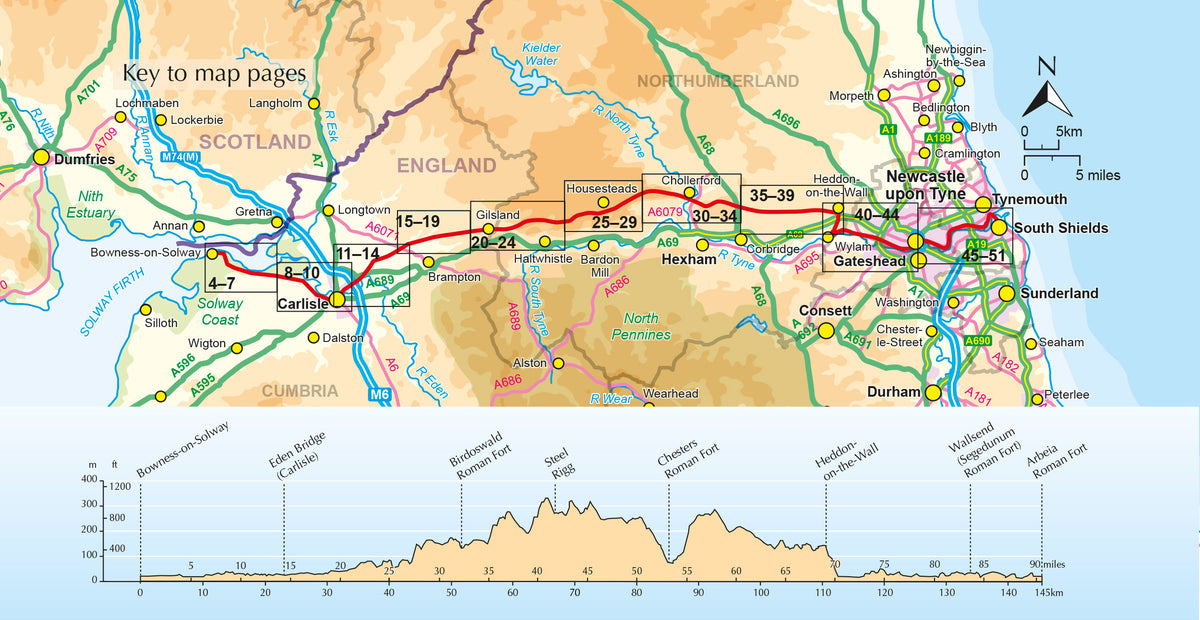 Hadrian's Wall Path Map Booklet - Overview Map