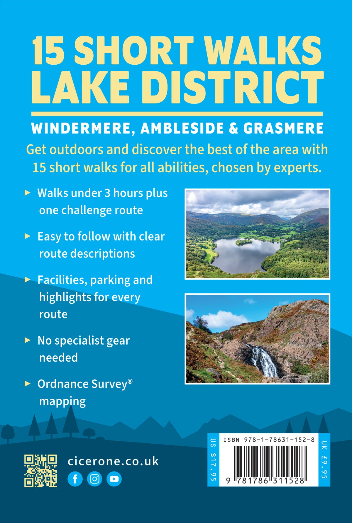 15 Short Walks in the Lake District: Windermere Ambleside and Grasmere - Back Cover