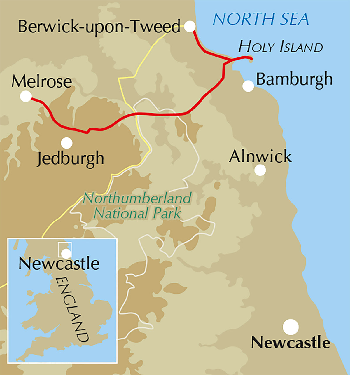 Walking St Cuthbert's Way - Location Map