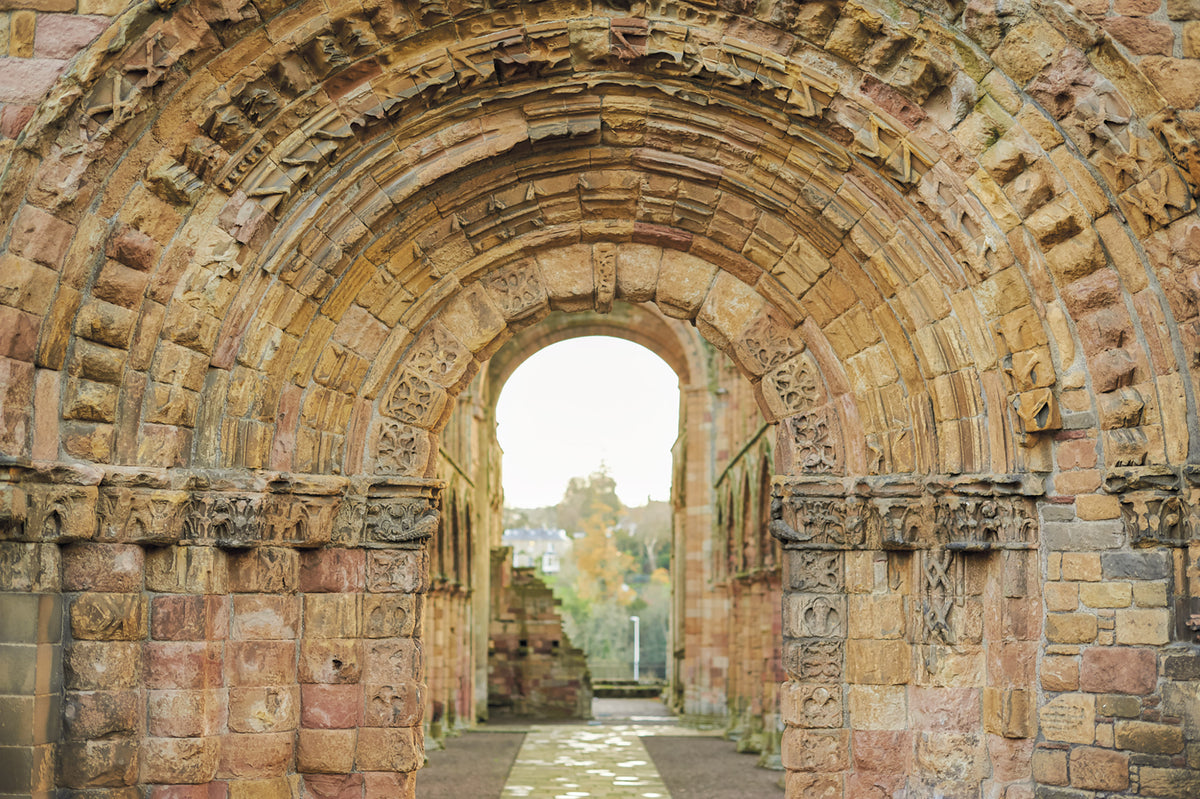 Walking St Cuthbert's Way - Route Photos - Jedburgh Abbey portal (Stage 2)