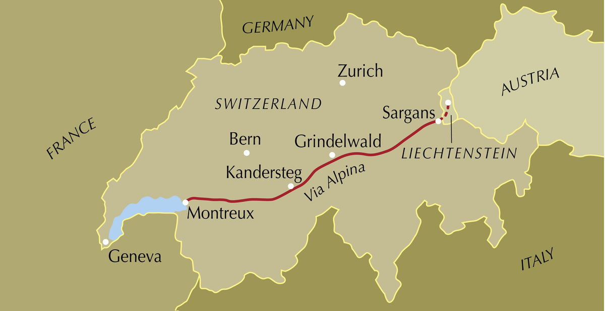 Trekking the Swiss Via Alpina - Location Map