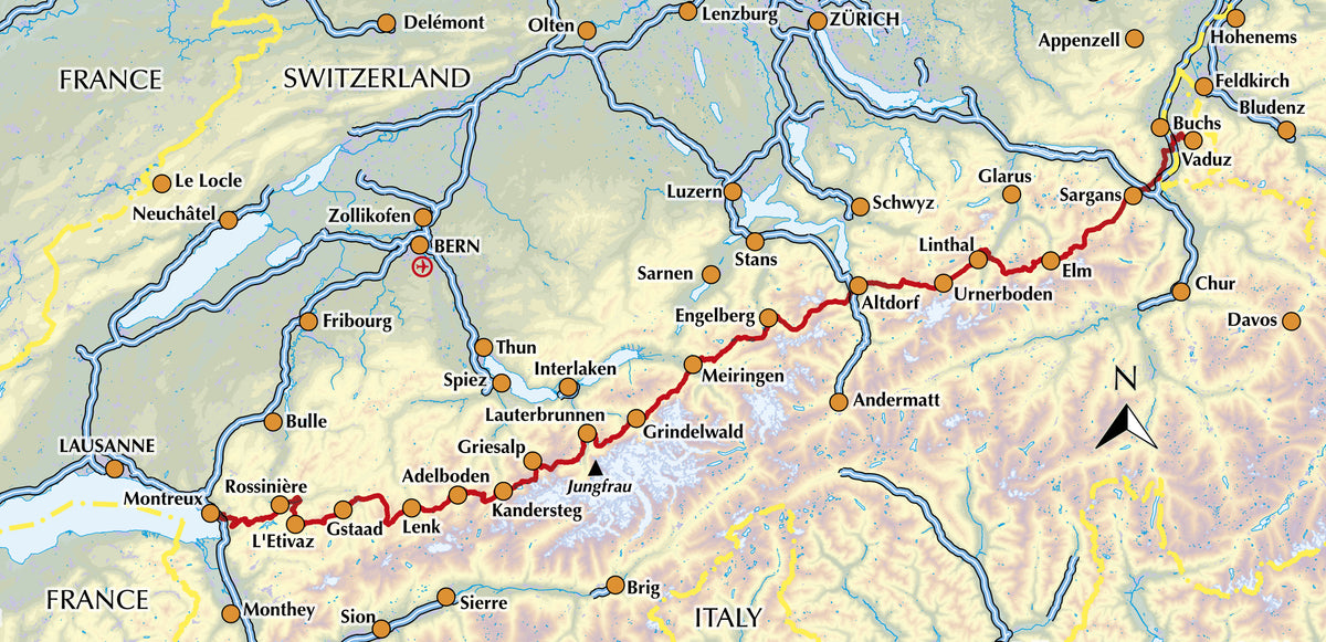Trekking the Swiss Via Alpina - Overview Map
