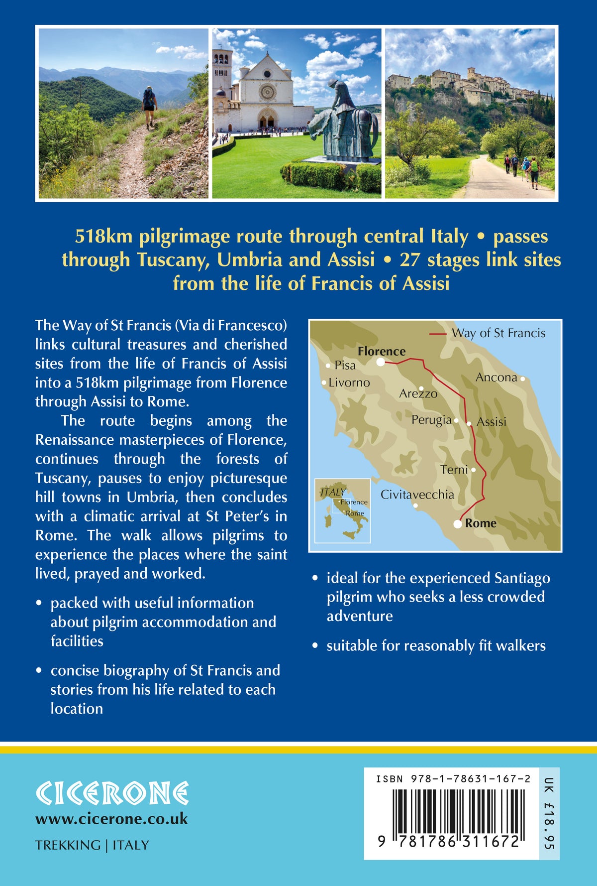 The Way of St Francis: Via di Francesco - Back Cover