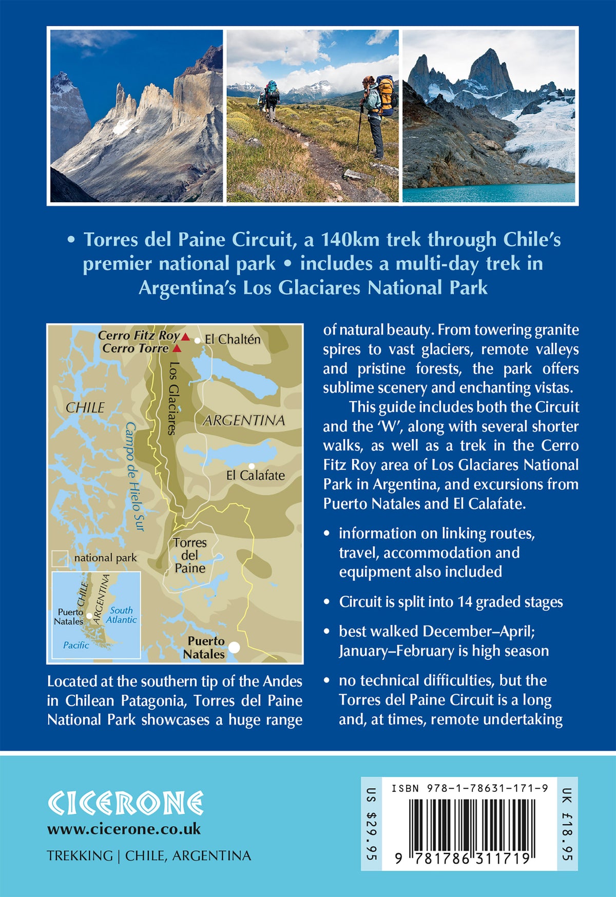 Trekking in Torres del Paine - Back Cover