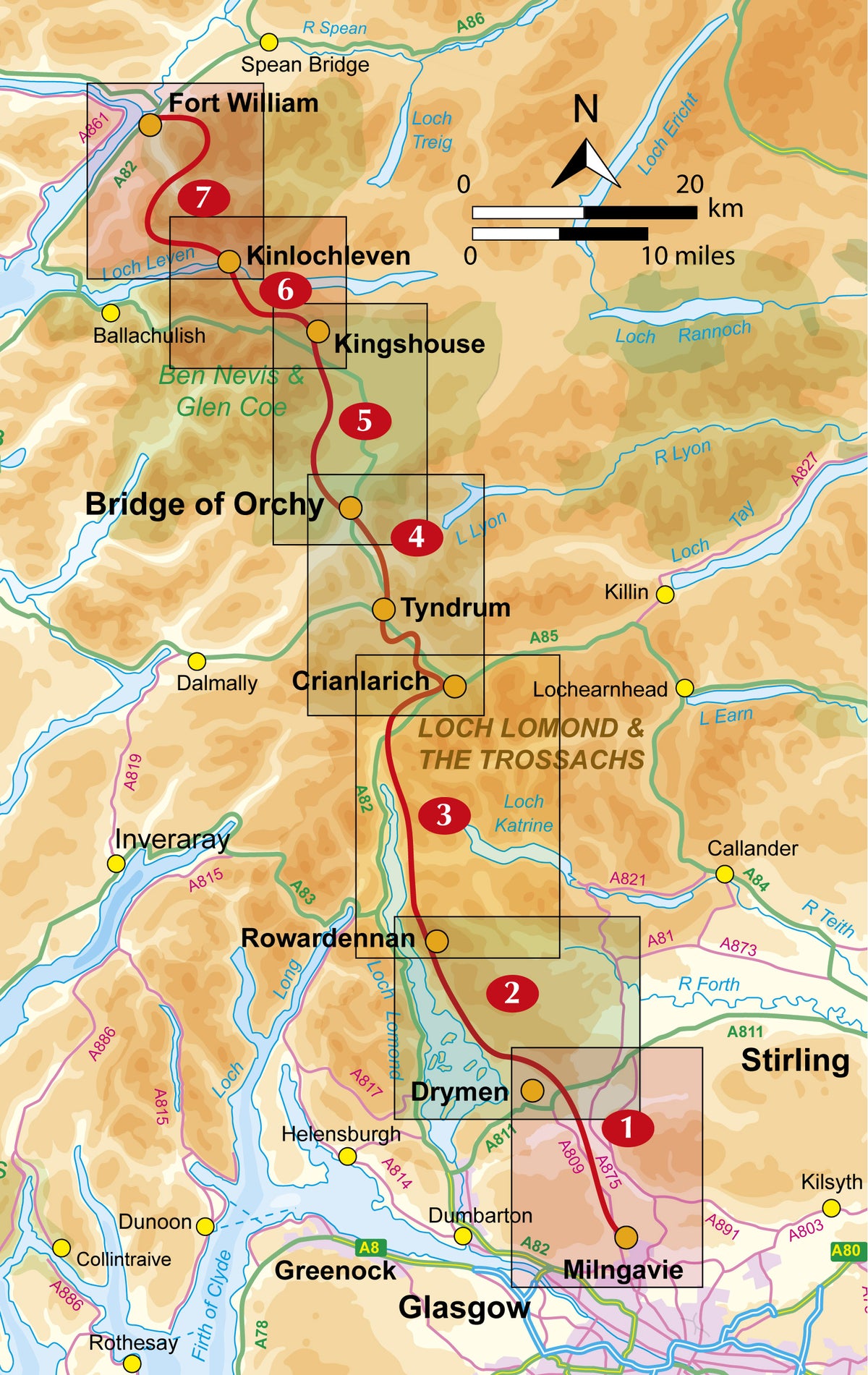 West Highland Way Map Booklet - Overview Map