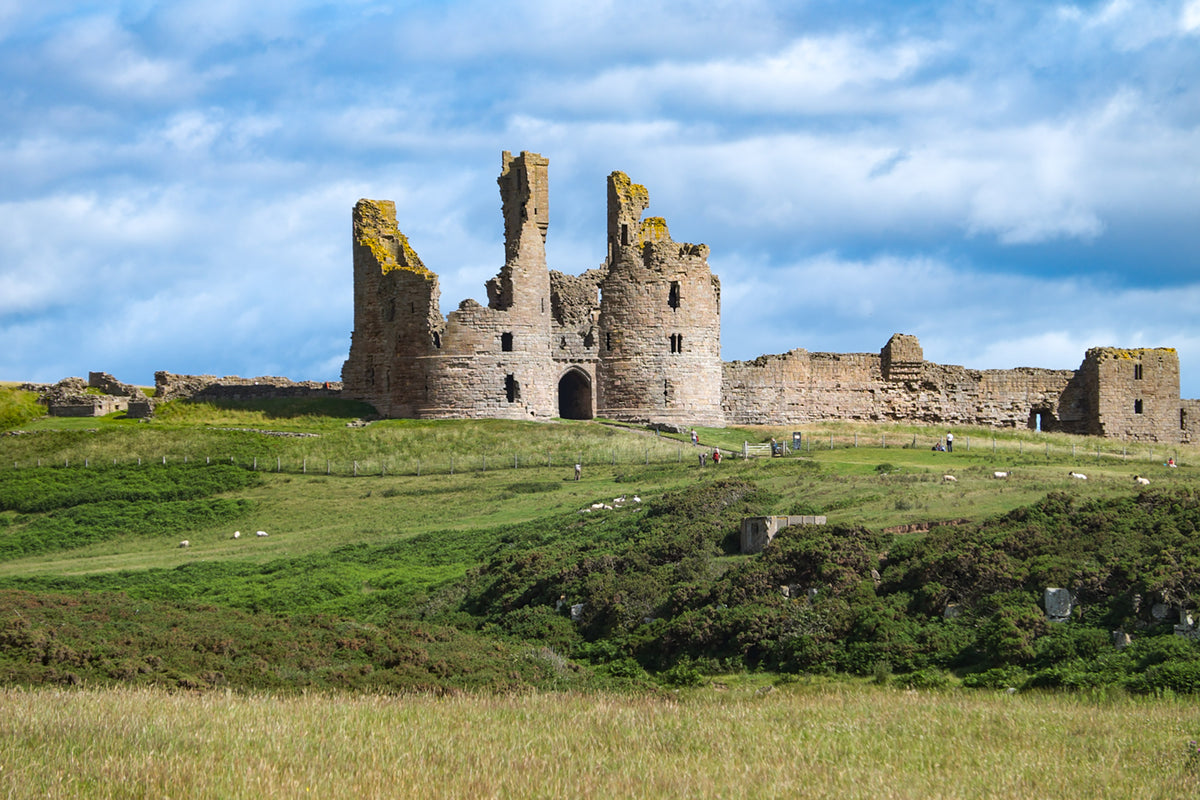 Walking in Northumberland - Route Photos - The impressive ruins of Dunstanburgh Castle