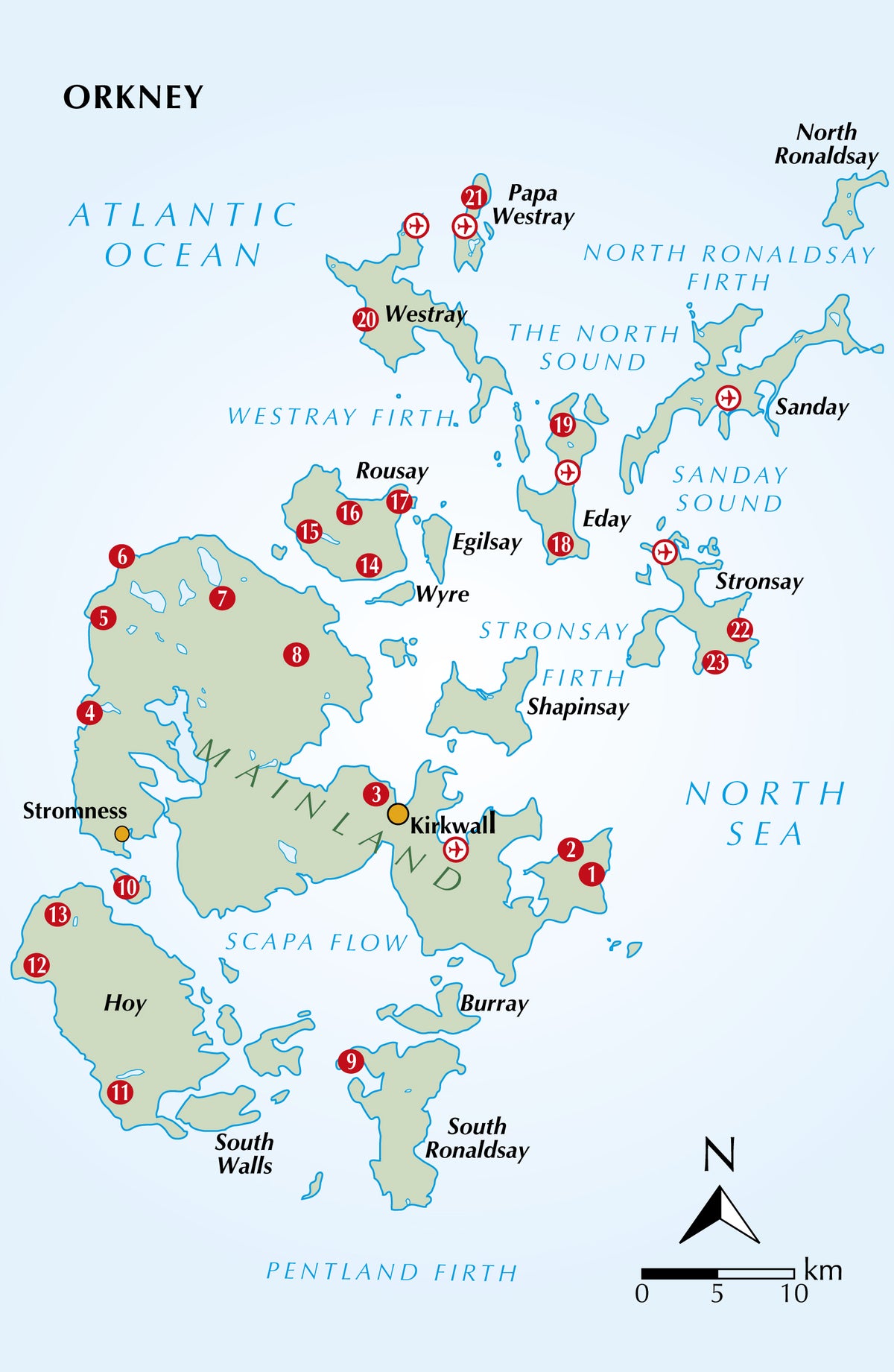 Walking on the Orkney and Shetland Isles - Overview Map